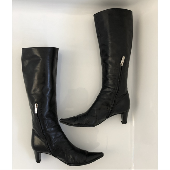 Sergio Rossi Knee High Leather Boots, sz 7 - Picture 4 of 8